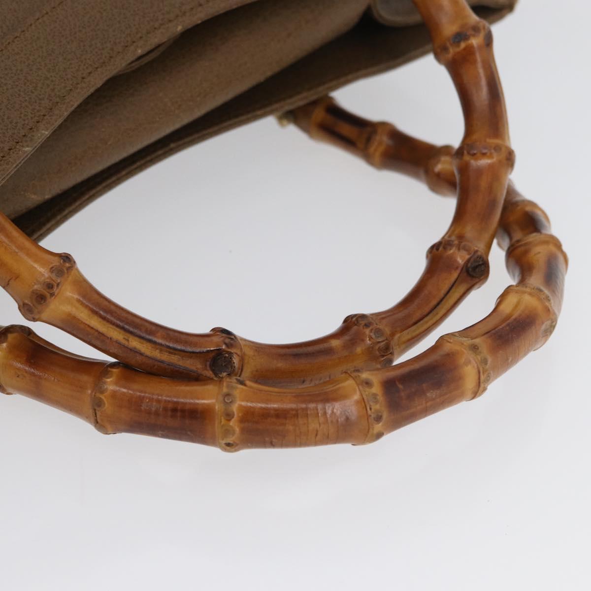 GUCCI Bamboo Hand Bag Leather Brown Gold 002 8260 Auth ep13953
