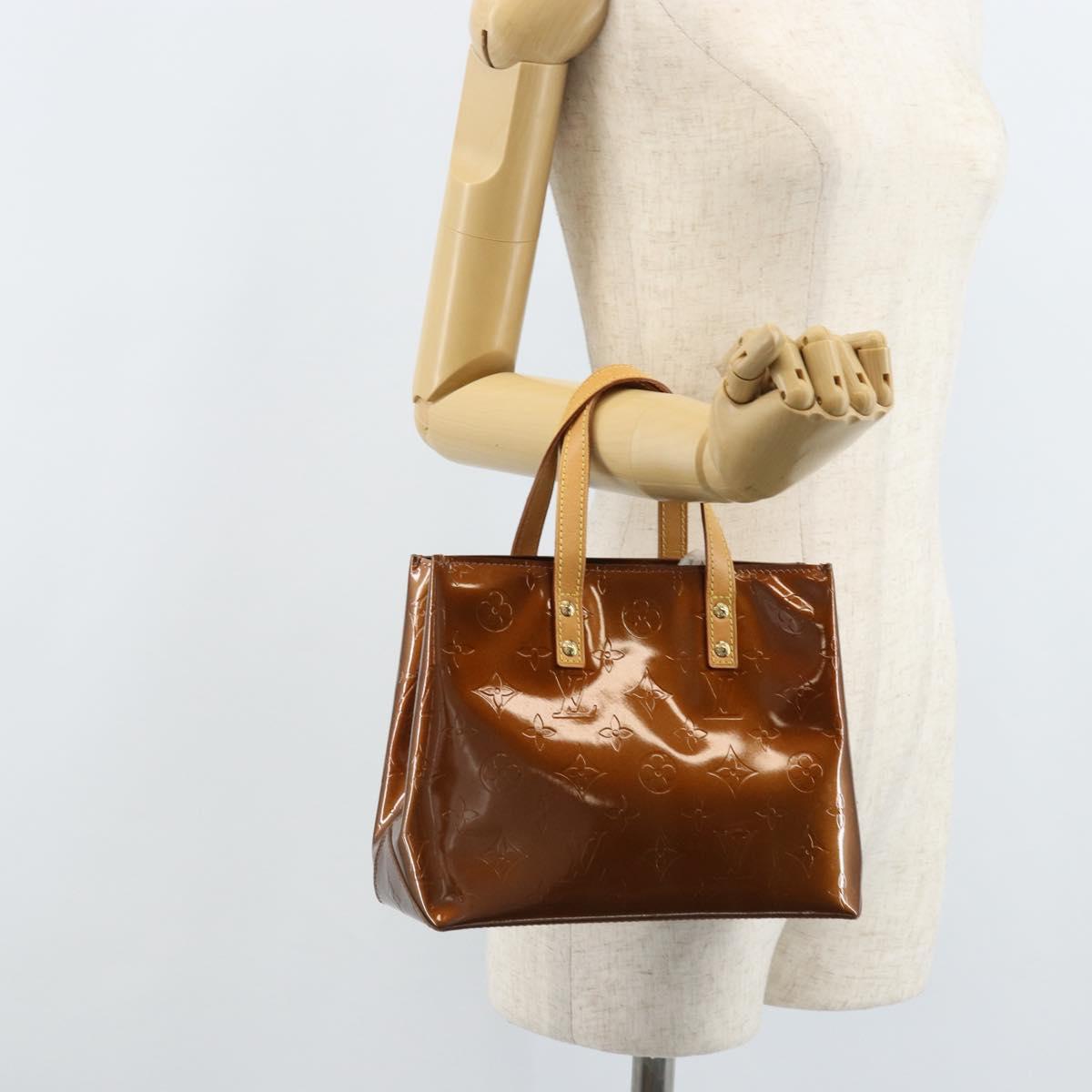 LOUIS VUITTON Monogram Vernis Reade PM Hand Bag Bronze M91146 LV Auth ep13959