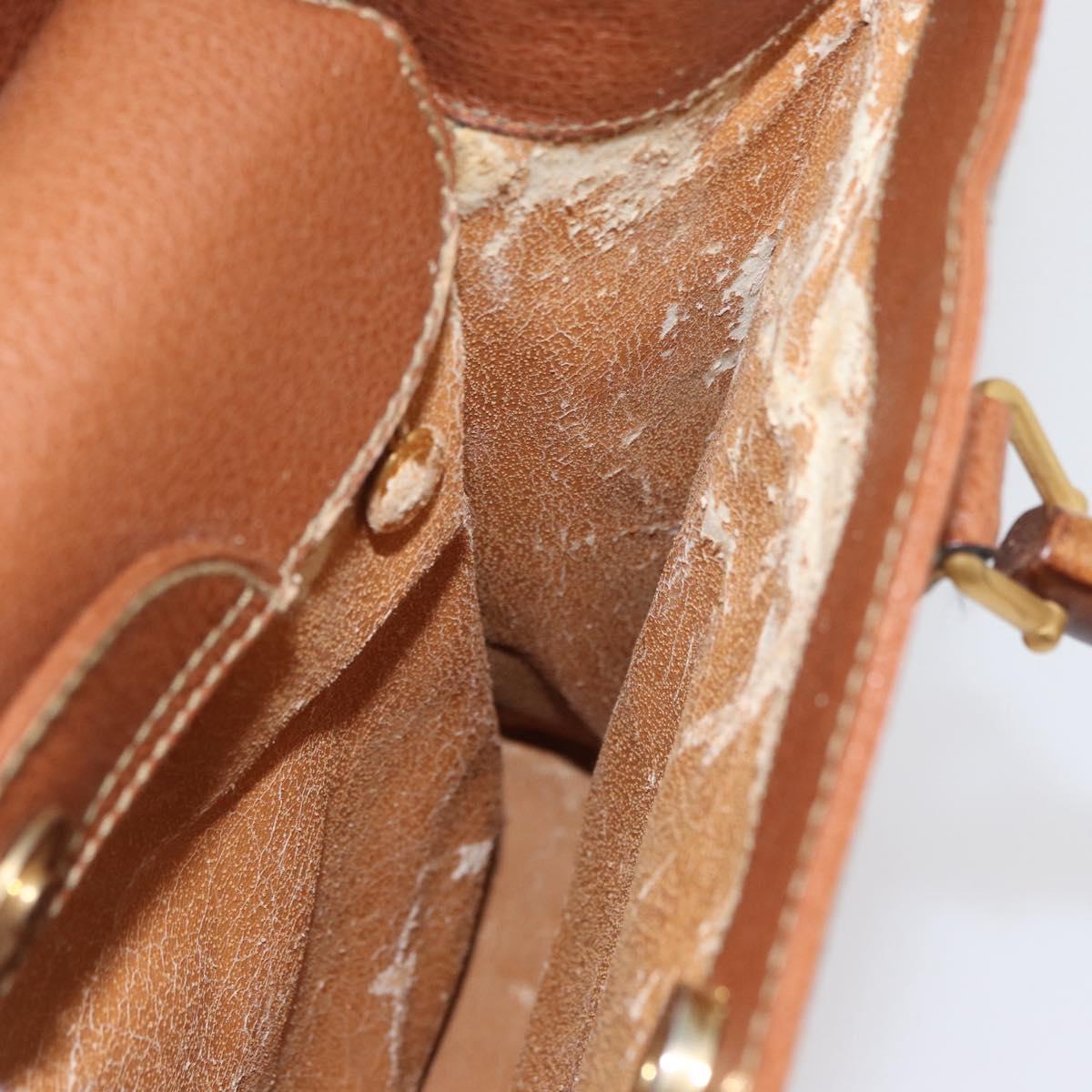 GUCCI Bamboo Hand Bag Leather Brown Gold 002 1095 Auth ep13963