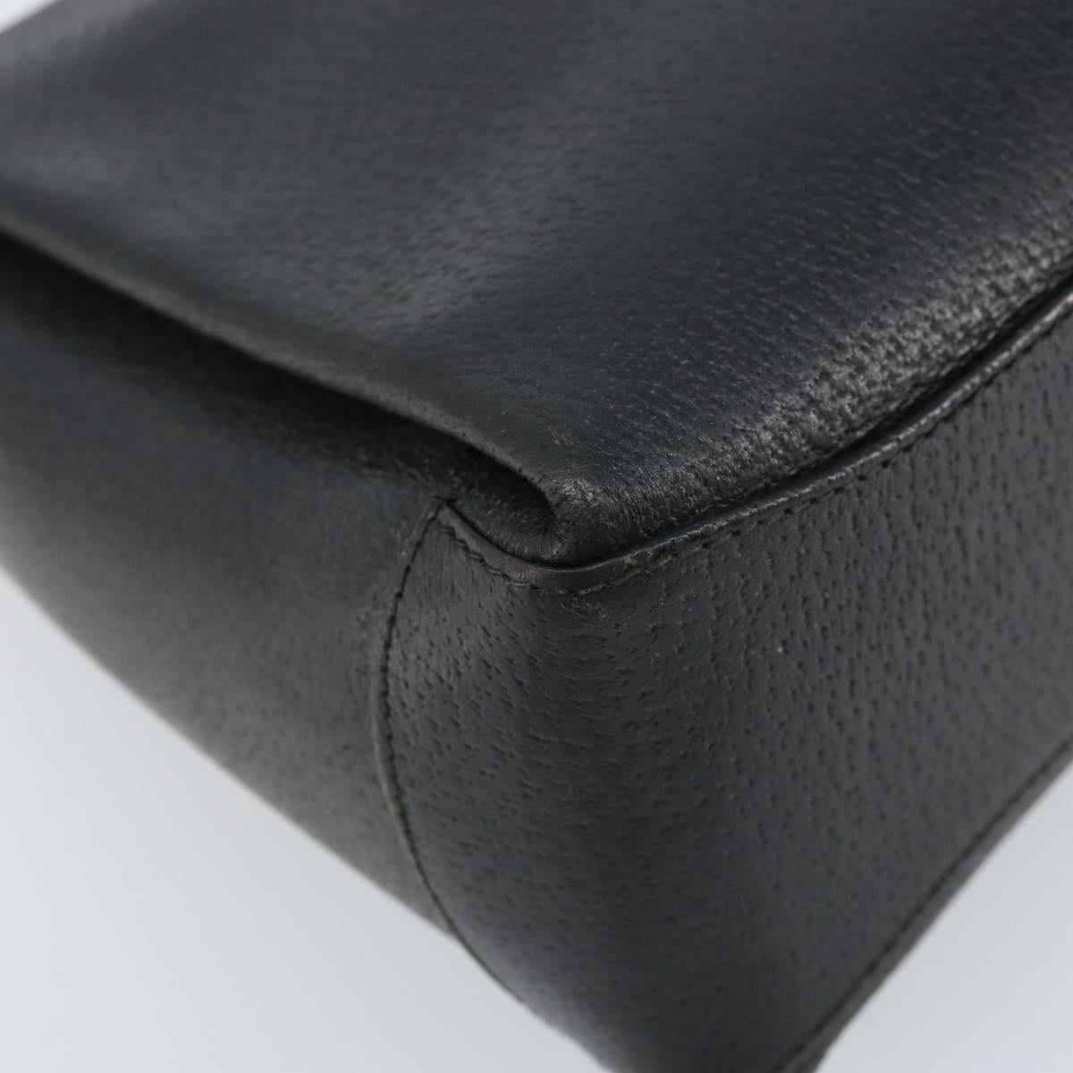 GUCCI Hand Bag Leather Black Gold 000 26 0025 Auth ep13973