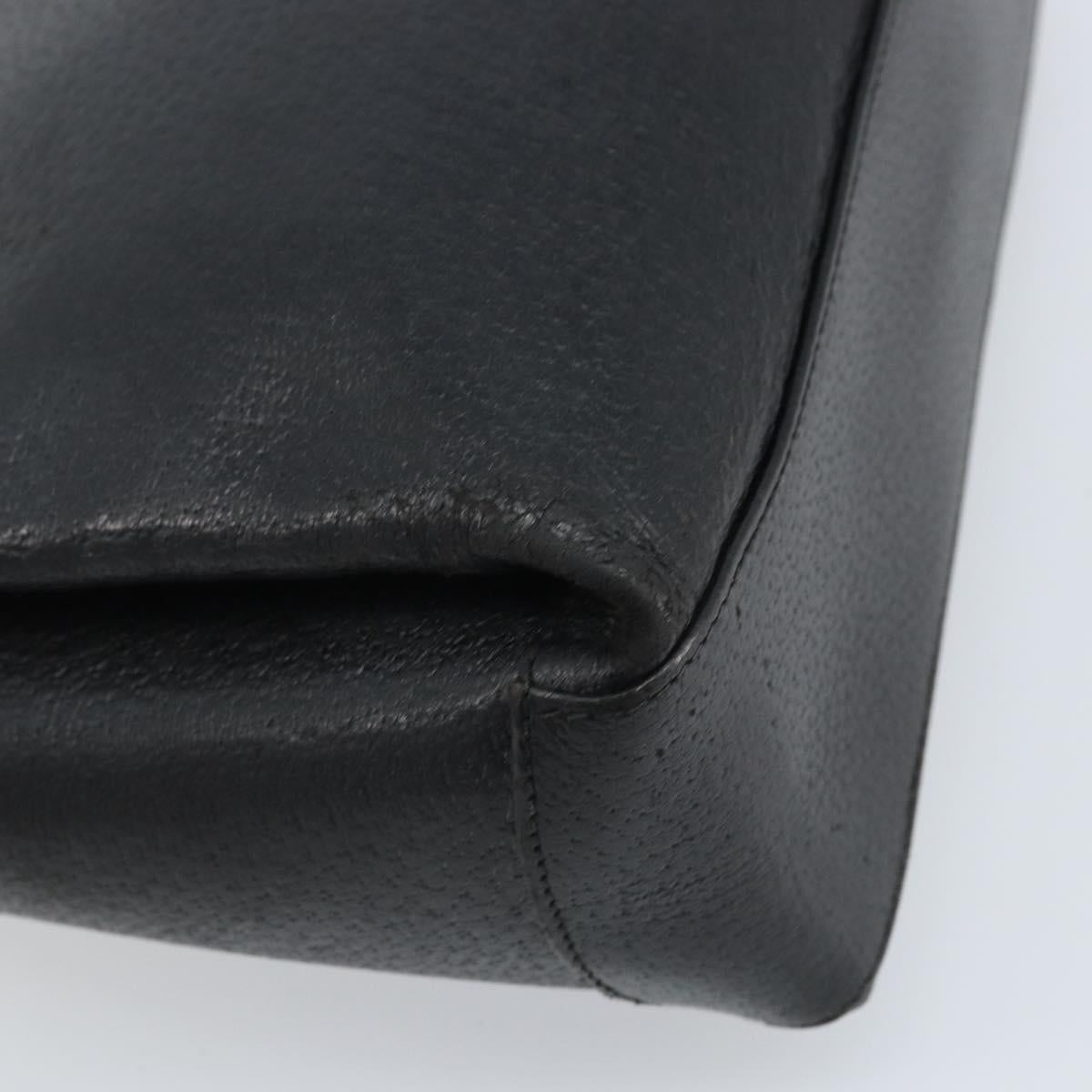 GUCCI Hand Bag Leather Black Gold 000 26 0025 Auth ep13973