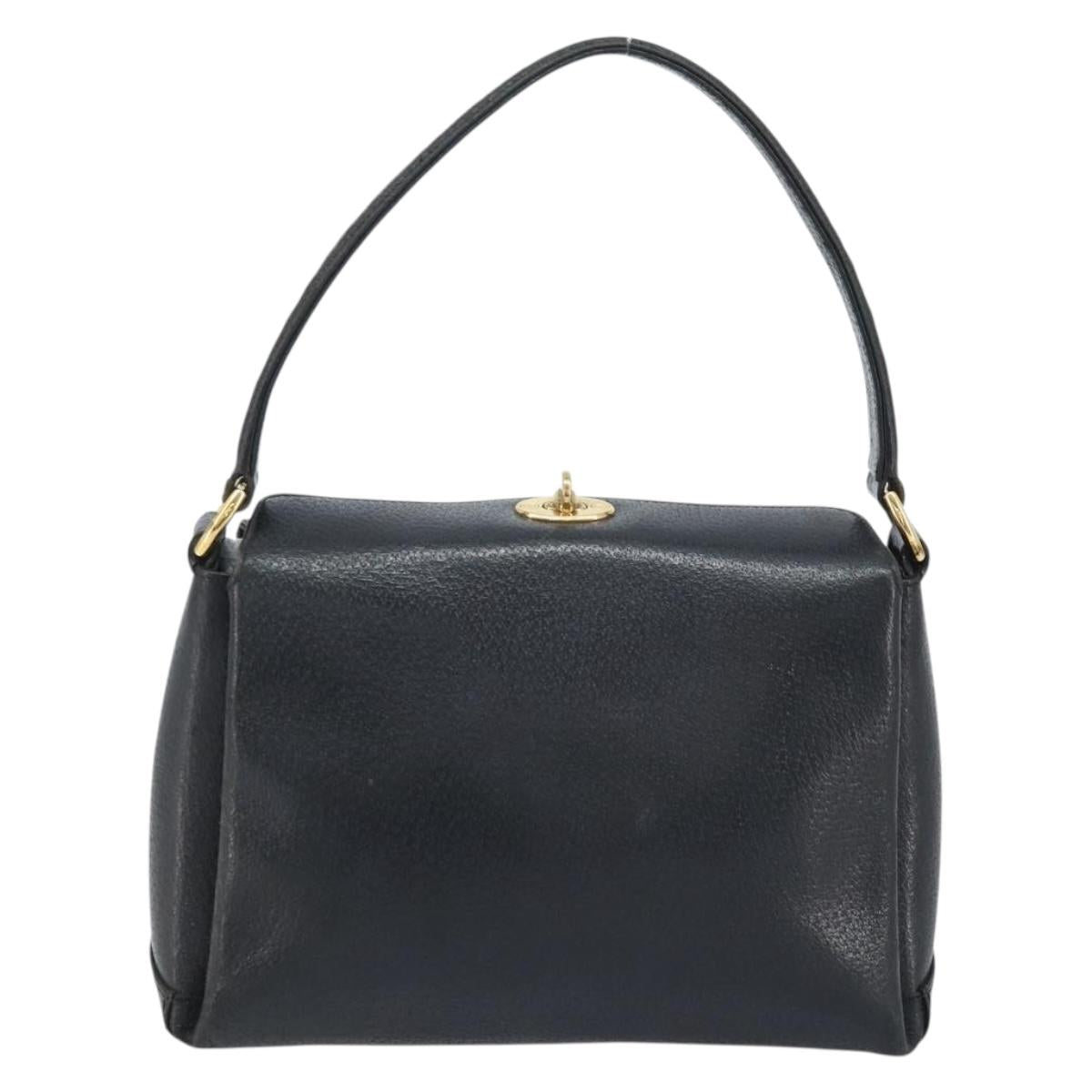 GUCCI Hand Bag Leather Black Gold 000 26 0025 Auth ep13973