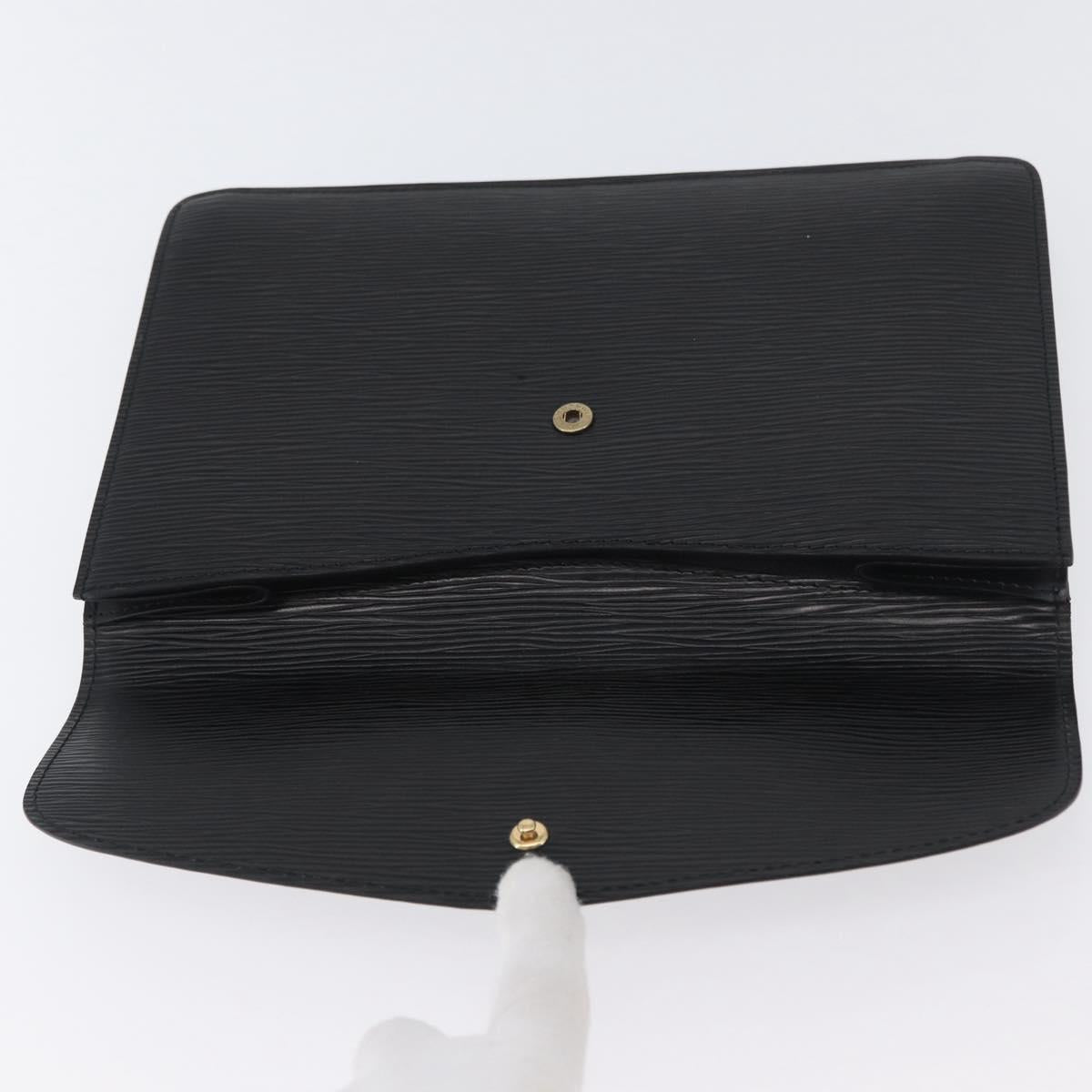 LOUIS VUITTON Epi Montaigne 27 Clutch Bag Black M52652 LV Auth ep13974