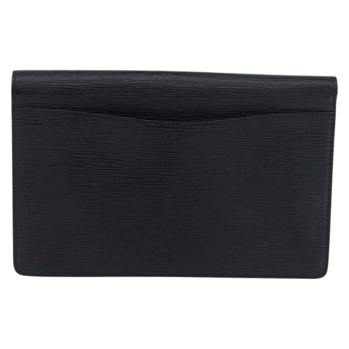 LOUIS VUITTON Epi Montaigne 27 Clutch Bag Black M52652 LV Auth ep13974