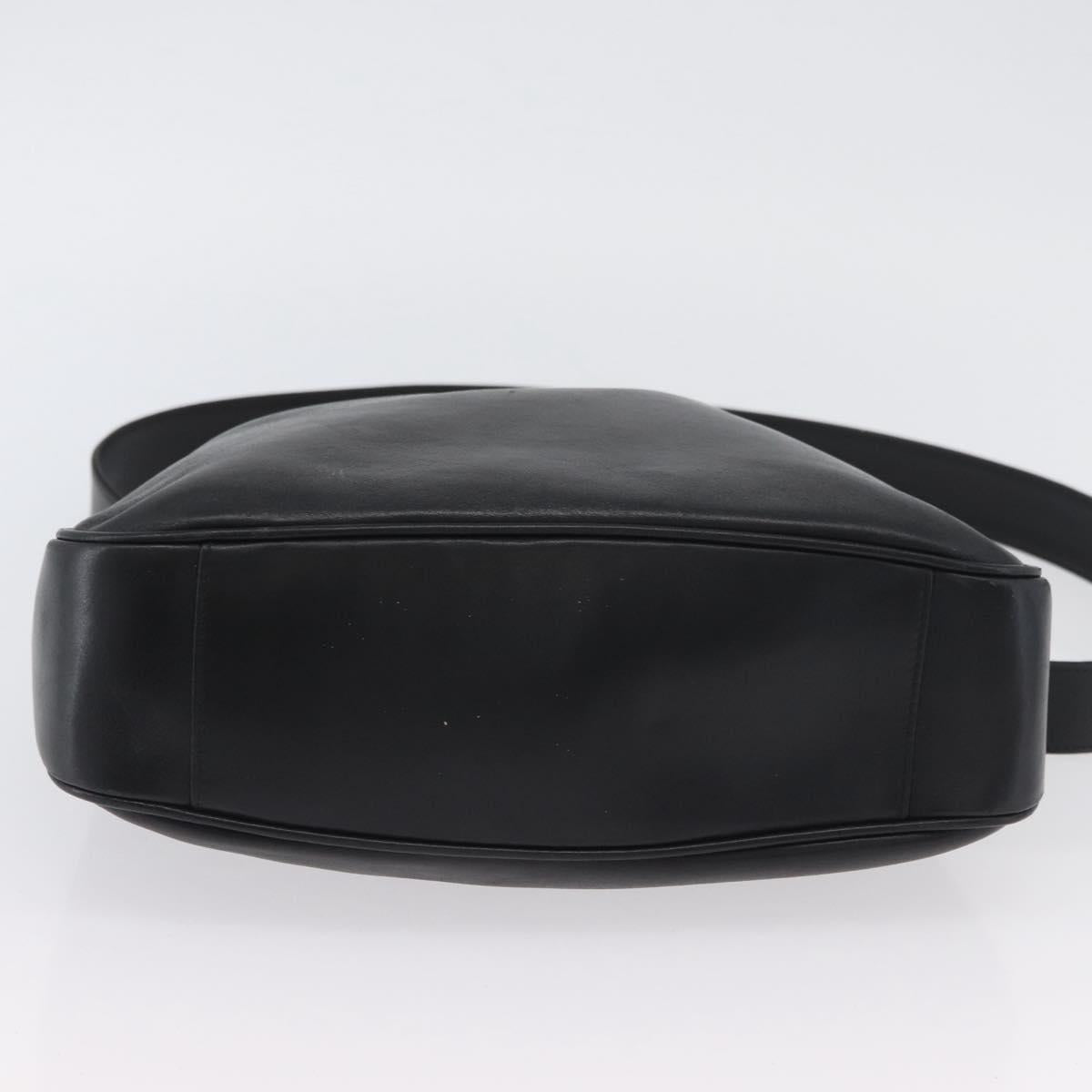 GUCCI Bamboo Hand Bag Leather 2way Black Gold 001 1998 1638 Auth ep13979