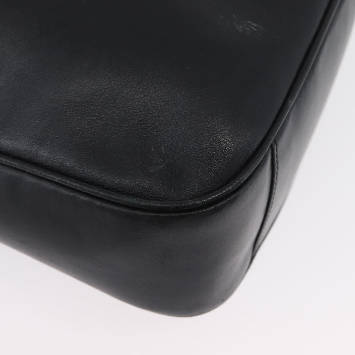 GUCCI Bamboo Hand Bag Leather 2way Black Gold 001 1998 1638 Auth ep13979