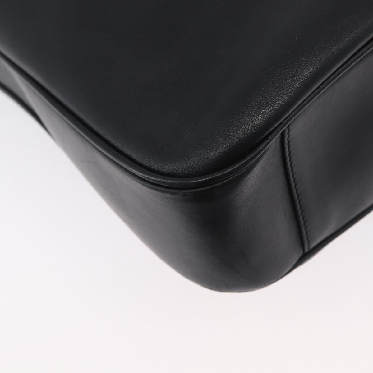 GUCCI Bamboo Hand Bag Leather 2way Black Gold 001 1998 1638 Auth ep13979