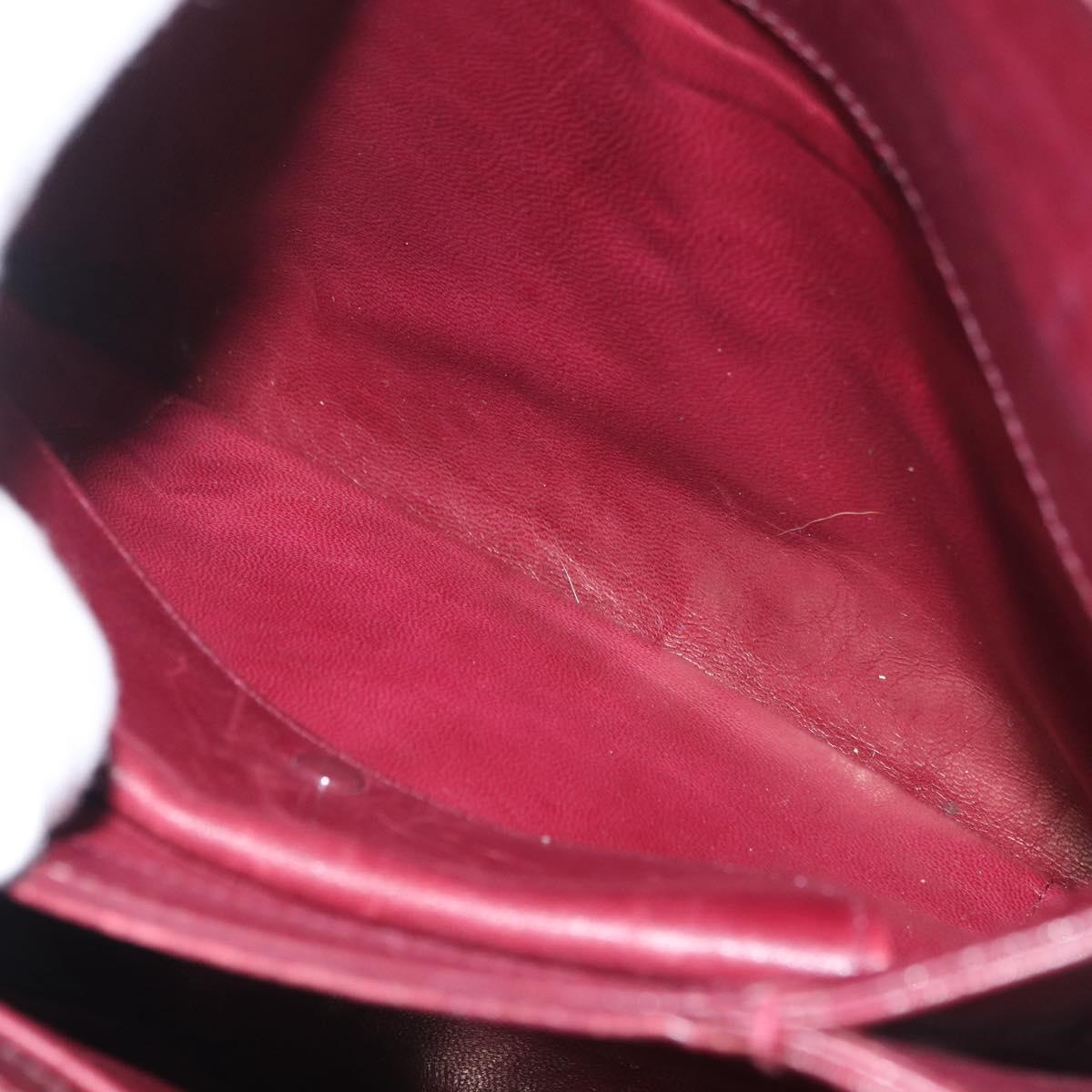 GUCCI Bamboo Shoulder Bag Leather Bordeaux Gold Auth ep13981