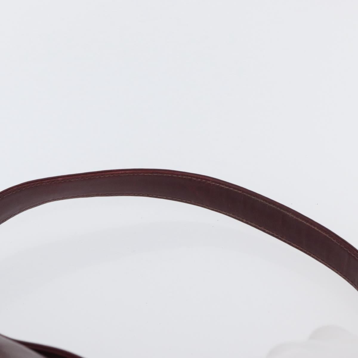 GUCCI Bamboo Shoulder Bag Leather Bordeaux Gold Auth ep13981