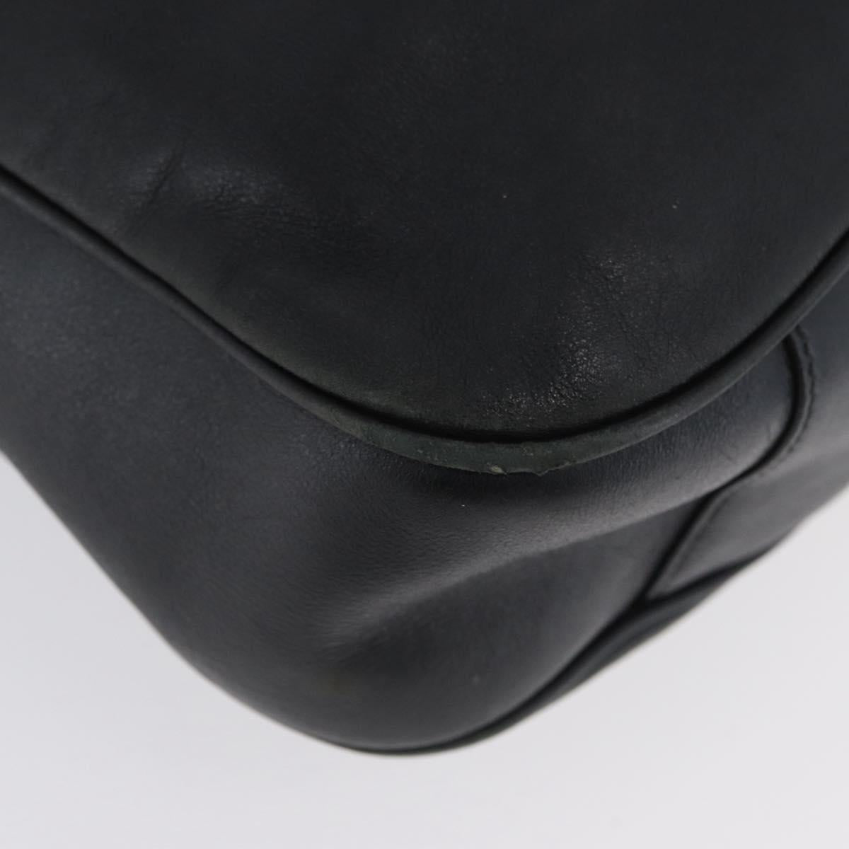 GUCCI Bamboo Hand Bag Leather 2way Black Gold 001 3754 1577 Auth ep13982