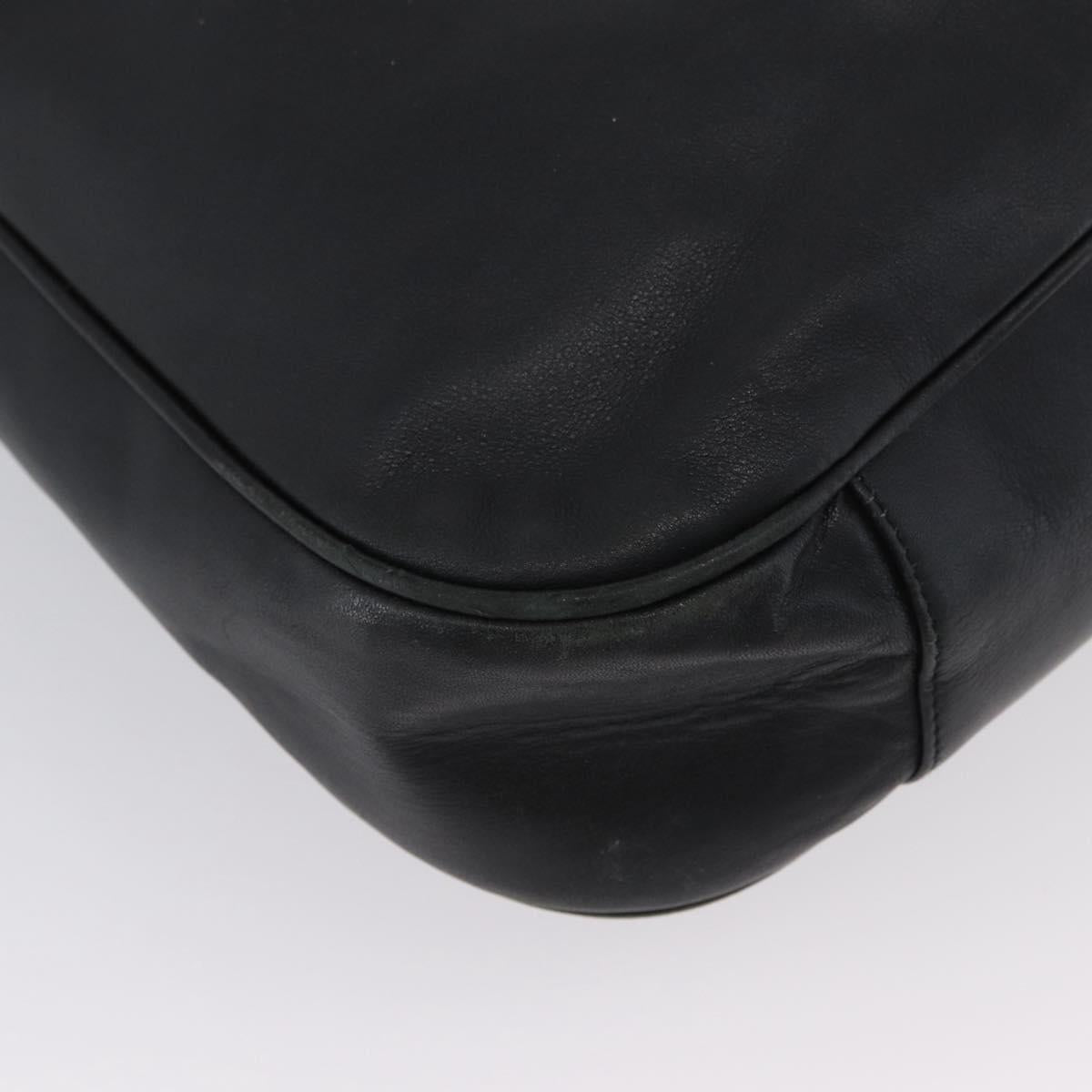 GUCCI Bamboo Hand Bag Leather 2way Black Gold 001 3754 1577 Auth ep13982