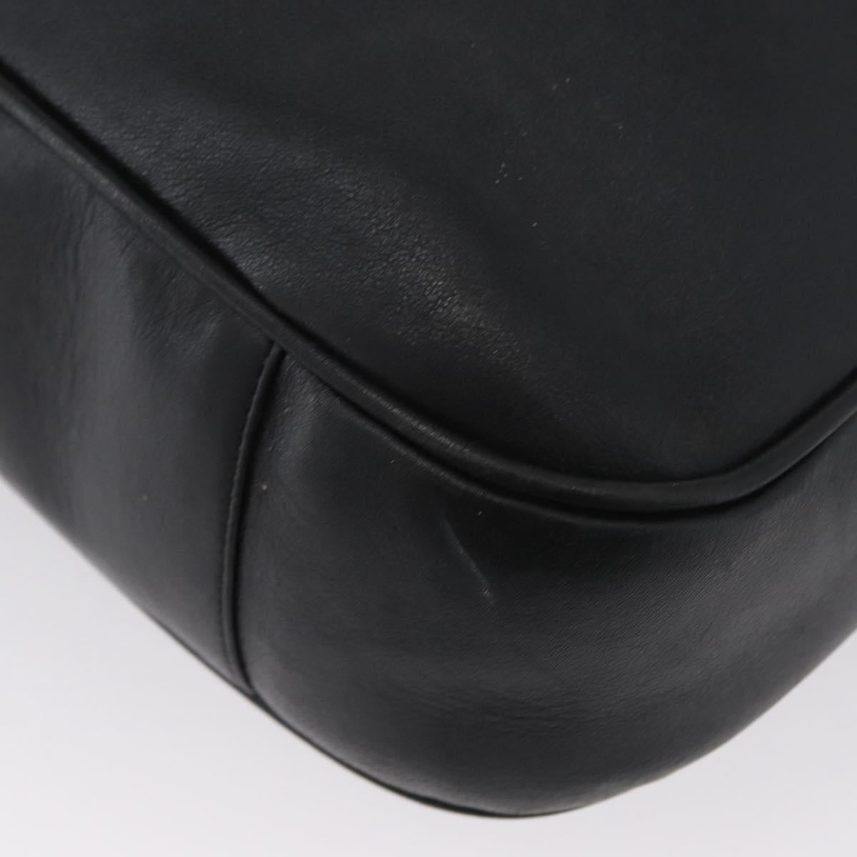 GUCCI Bamboo Shoulder Bag Leather 2way Black Gold 001 1577 Auth ep13983