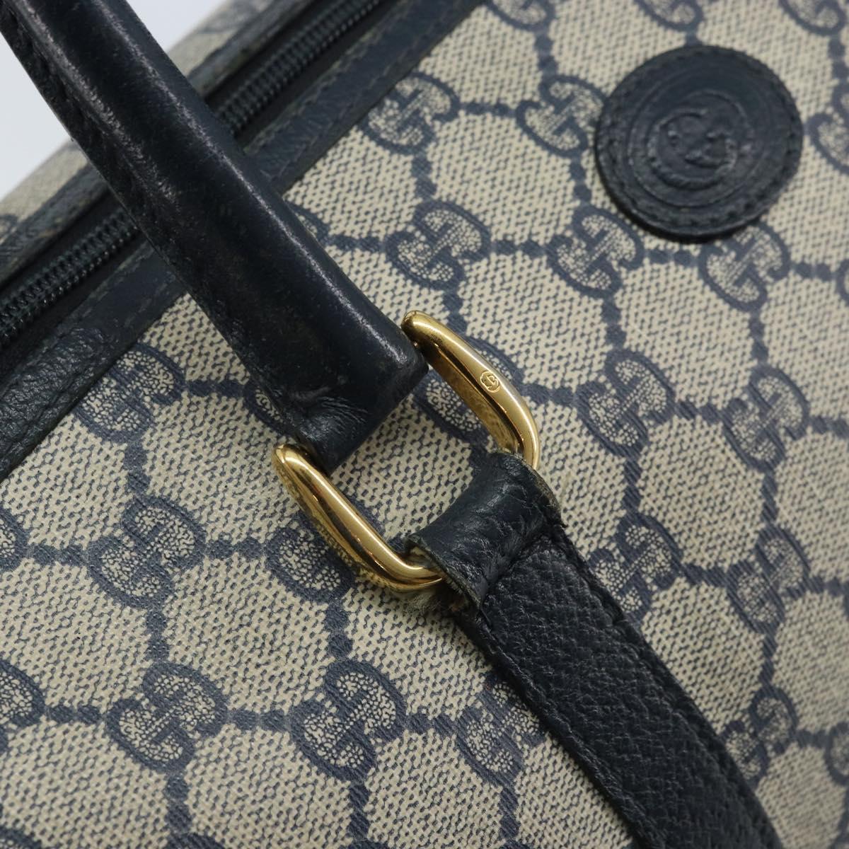 GUCCI GG Supreme Hand Bag PVC Navy Gold 002 39 6842 Auth ep13985