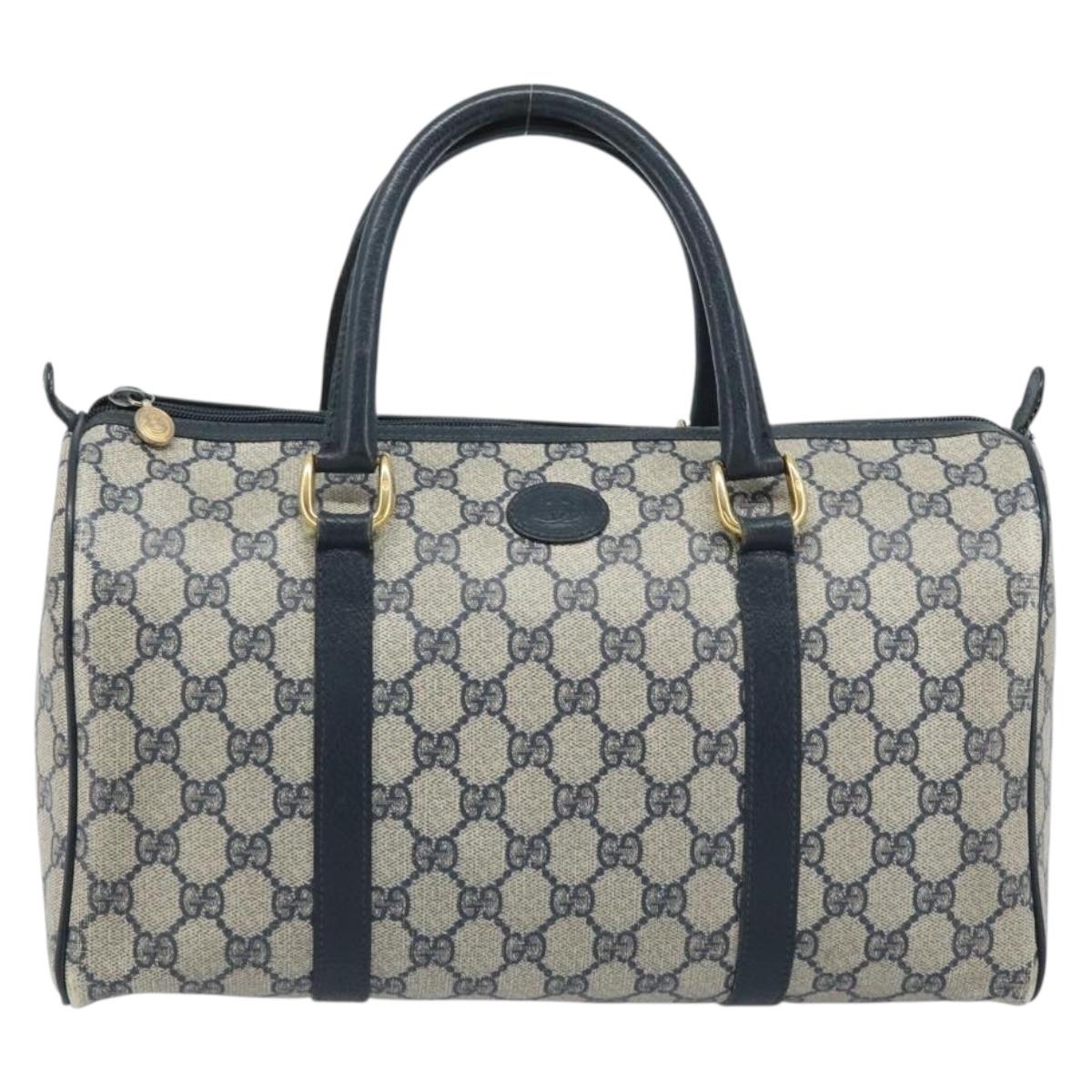 GUCCI GG Supreme Hand Bag PVC Navy Gold 002 39 6842 Auth ep13985