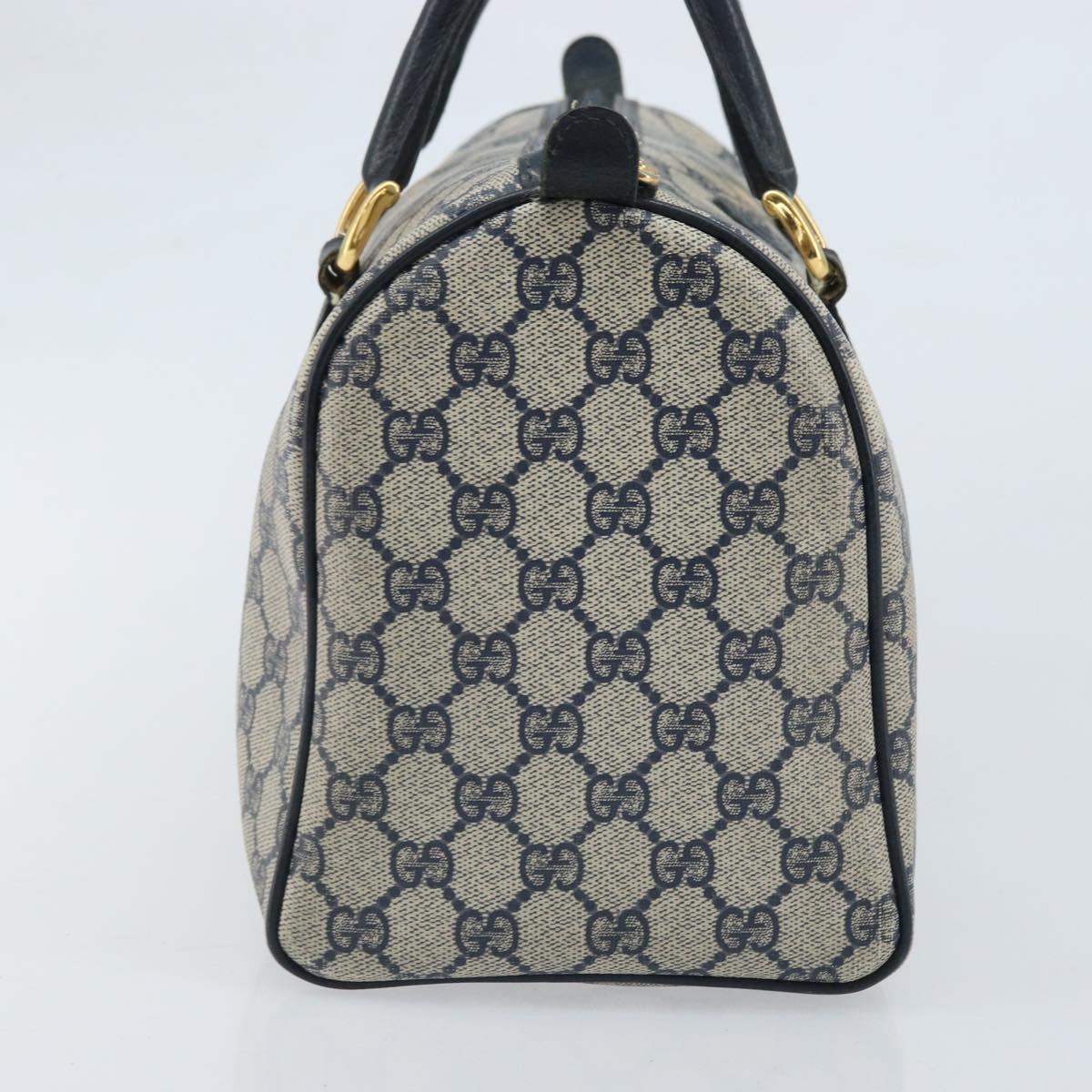 GUCCI GG Supreme Hand Bag PVC Navy Gold 002 39 6842 Auth ep13985