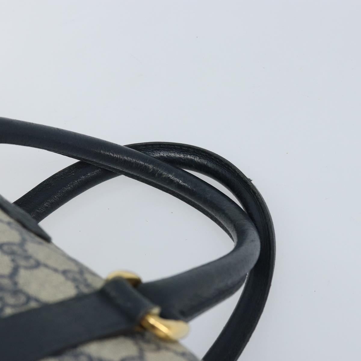GUCCI GG Supreme Hand Bag PVC Navy Gold 002 39 6842 Auth ep13985