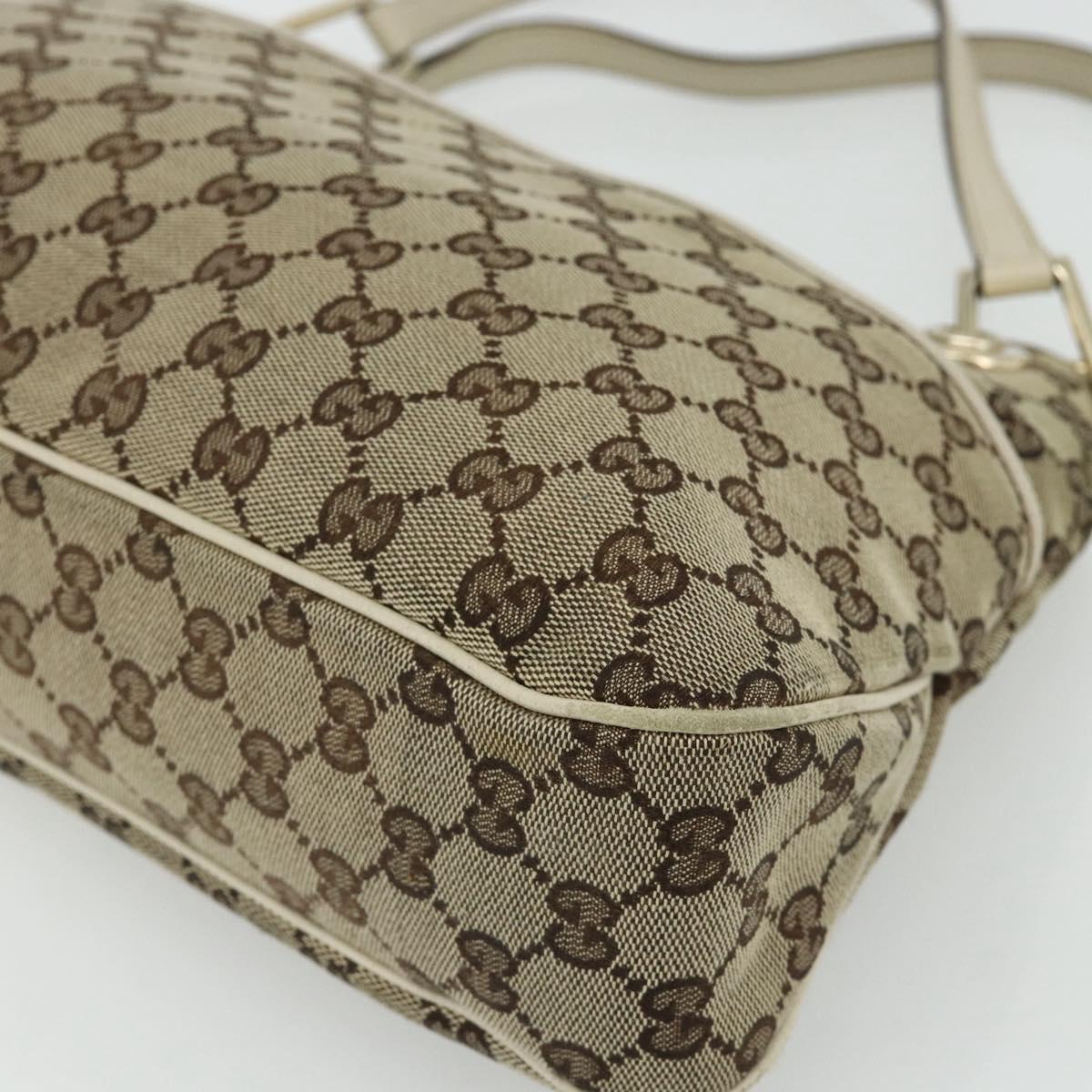 GUCCI GG Canvas Tote Bag Beige Gold 121023 Auth ep13989