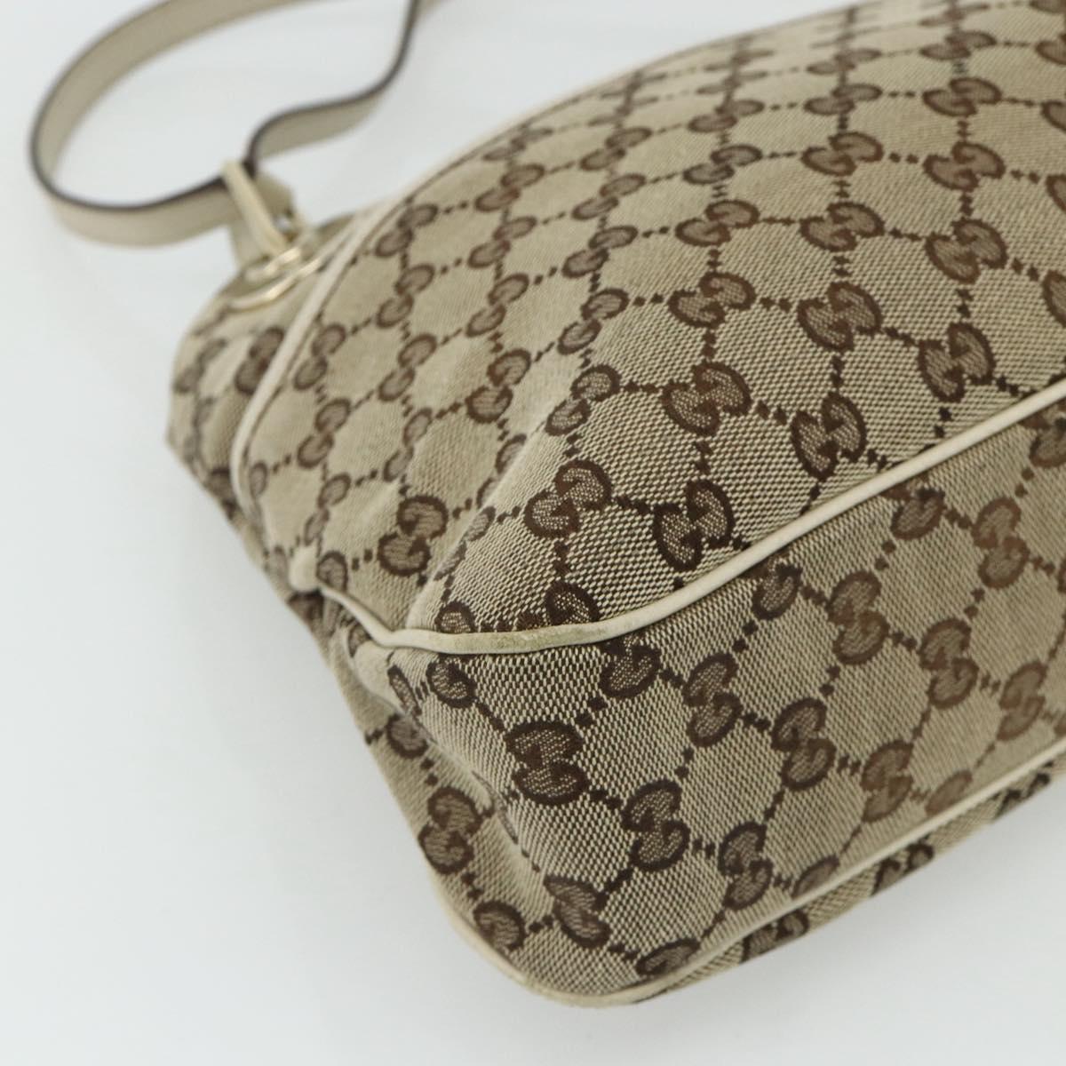 GUCCI GG Canvas Tote Bag Beige Gold 121023 Auth ep13989