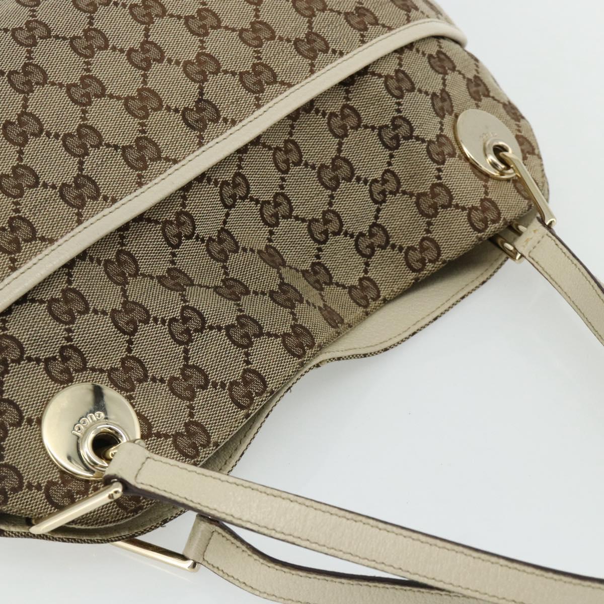 GUCCI GG Canvas Tote Bag Beige Gold 121023 Auth ep13989