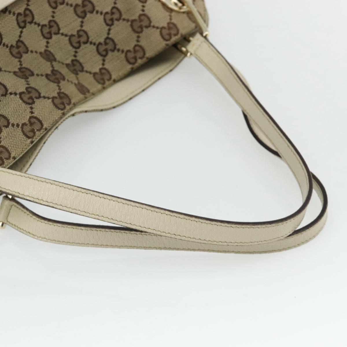 GUCCI GG Canvas Tote Bag Beige Gold 121023 Auth ep13989