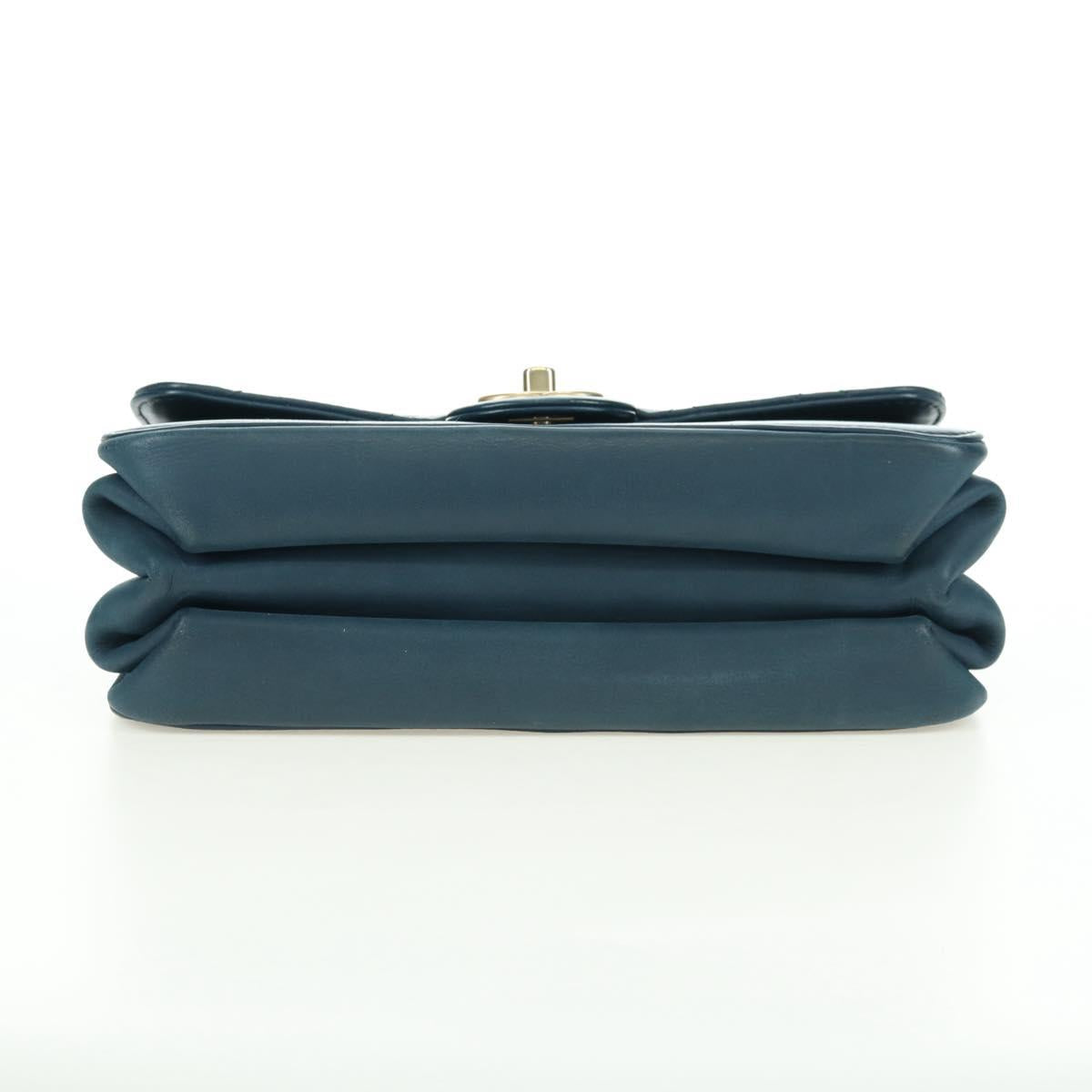 CHANEL Matelasse 23 Chain Bag Lamb Skin 2way Navy Gold CC Auth ep14001SAM