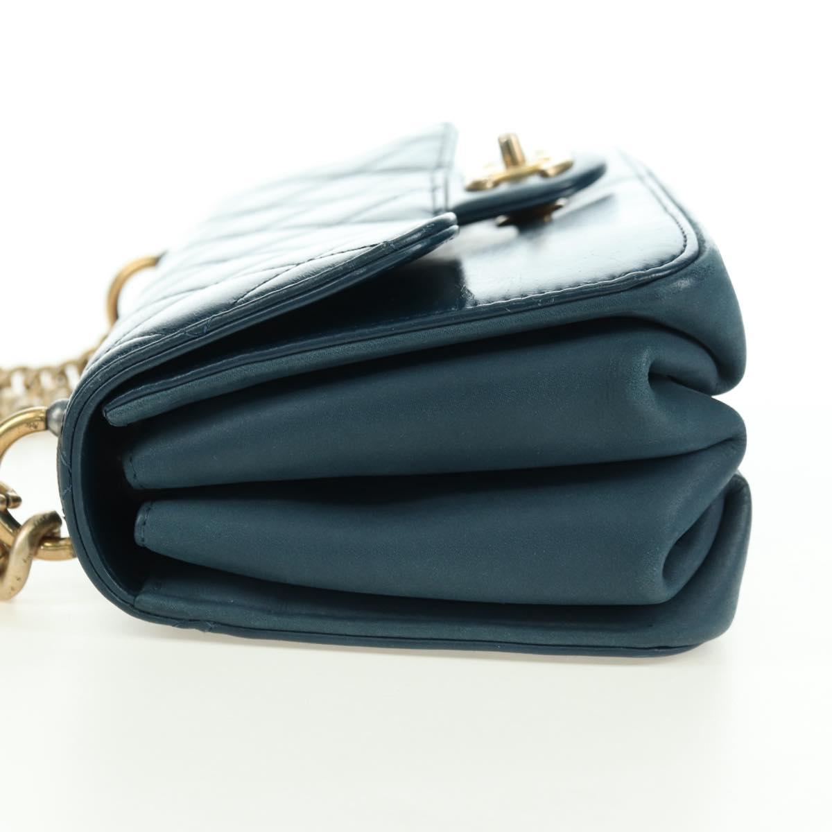 CHANEL Matelasse 23 Chain Bag Lamb Skin 2way Navy Gold CC Auth ep14001SAM