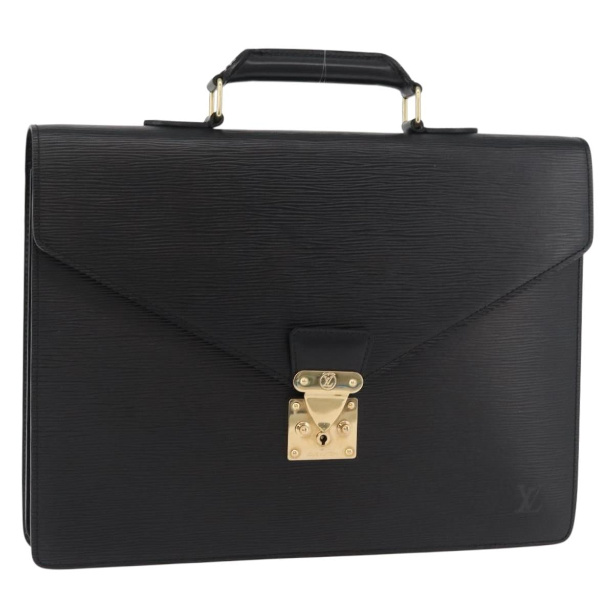 LOUIS VUITTON Epi ServietteConseiller Business Bag Black M54422 LV Auth ep14005A