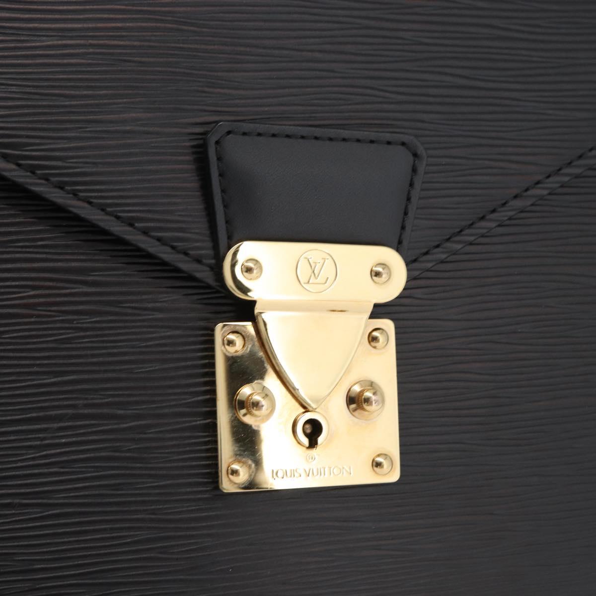 LOUIS VUITTON Epi ServietteConseiller Business Bag Black M54422 LV Auth ep14005A