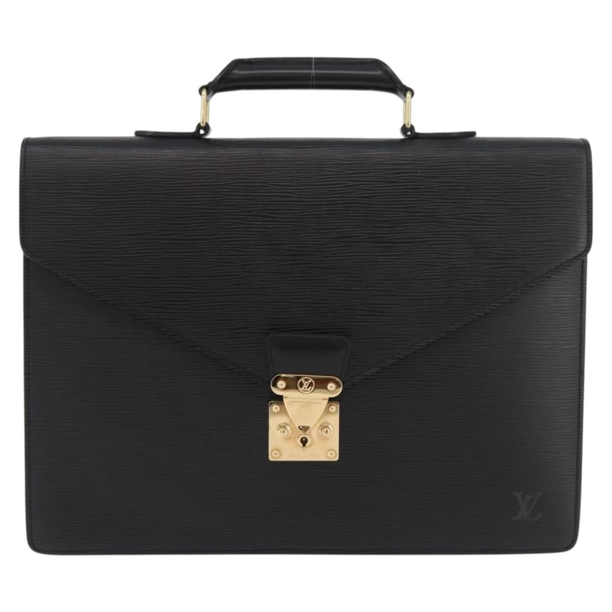 LOUIS VUITTON Epi ServietteConseiller Business Bag Black M54422 LV Auth ep14005A