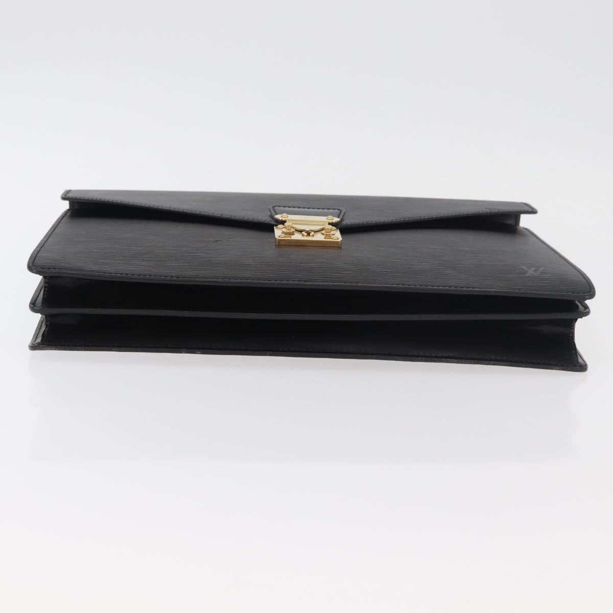 LOUIS VUITTON Epi ServietteConseiller Business Bag Black M54422 LV Auth ep14005A