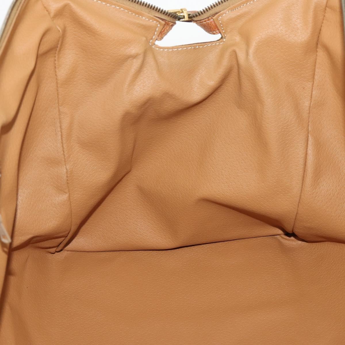 CELINE Macadam Canvas Boston Bag PVC Leather 2way Brown Gold Auth ep14007
