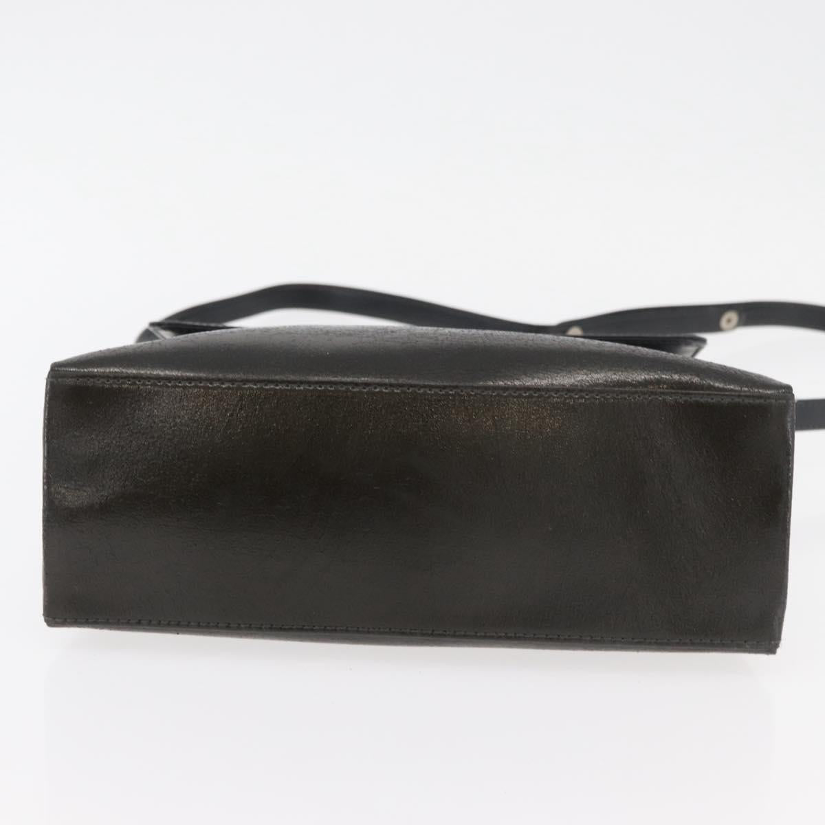LOEWE Hand Bag Leather 2way Black Silver Auth ep14013