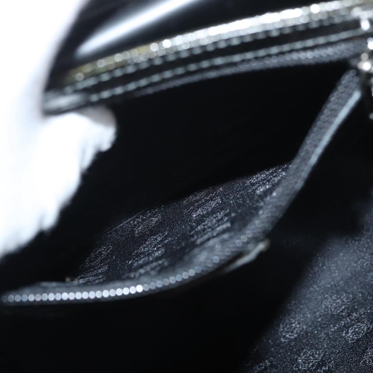 LOEWE Hand Bag Leather 2way Black Silver Auth ep14013