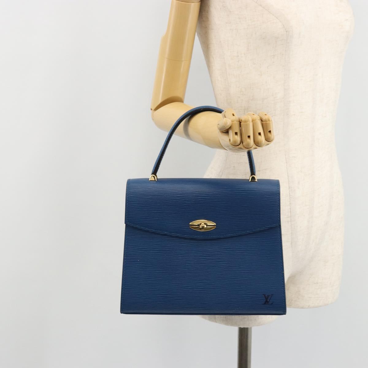 LOUIS VUITTON Epi Malesherbes Hand Bag Blue M52375 LV Auth ep14021A