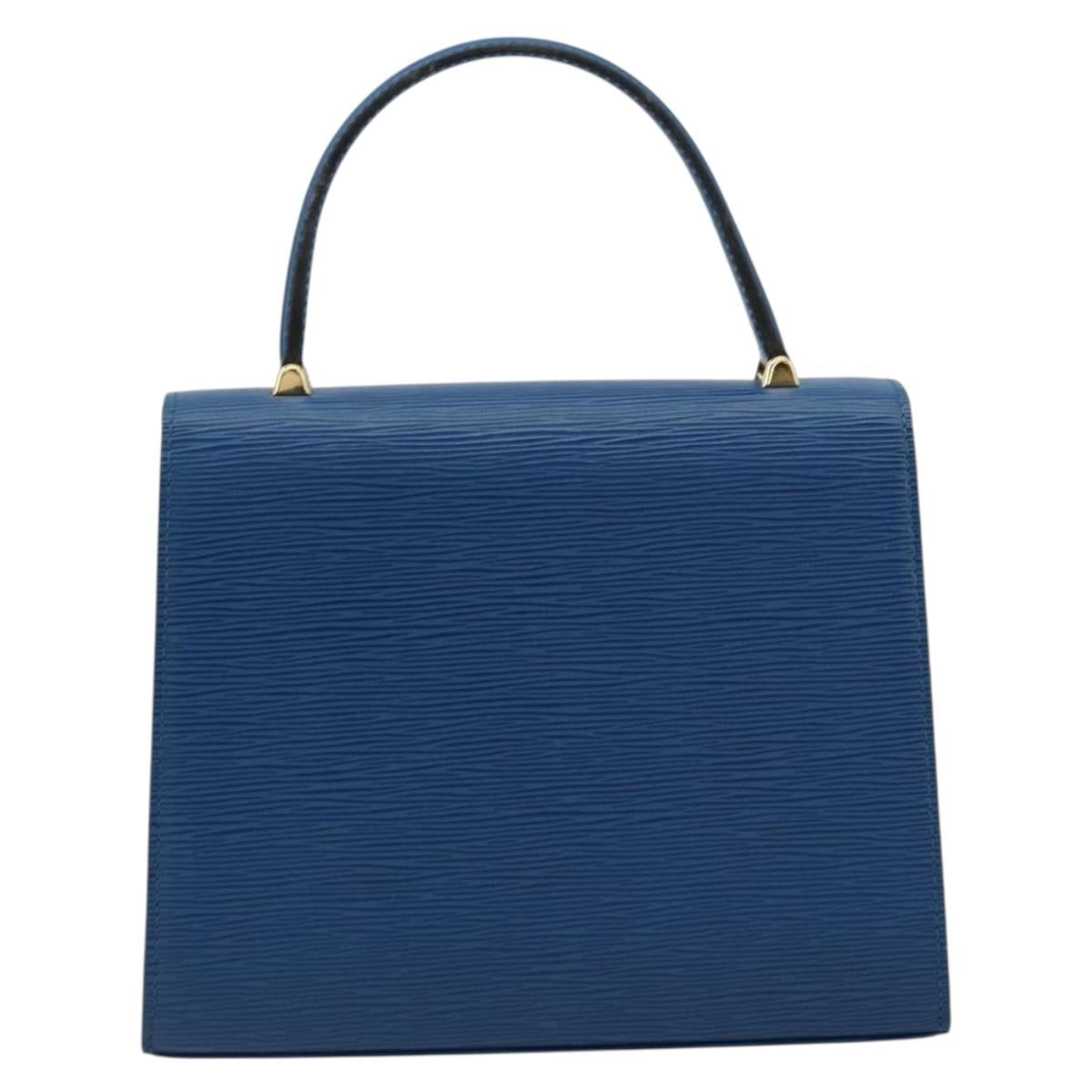 LOUIS VUITTON Epi Malesherbes Hand Bag Blue M52375 LV Auth ep14021A