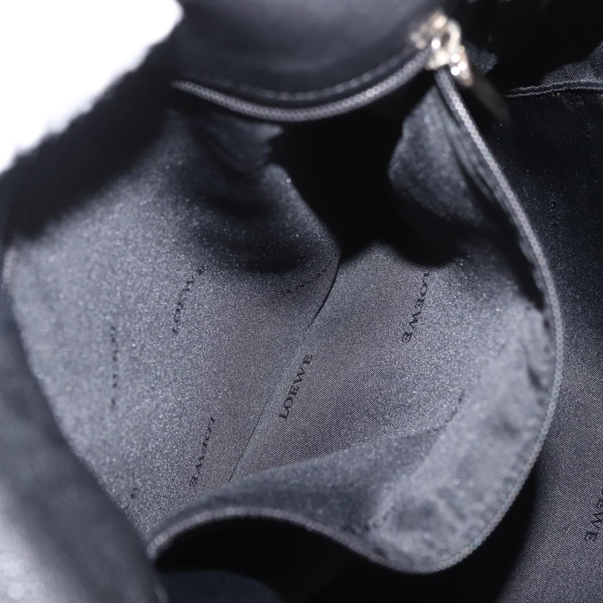 LOEWE Shoulder Bag Leather Black Silver Auth ep14025