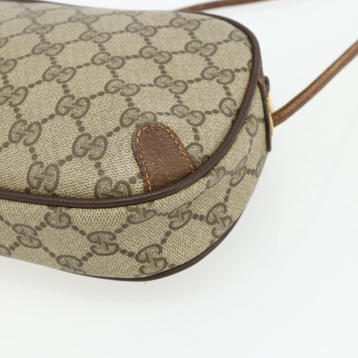 GUCCI GG Supreme Web Sherry Line Bag PVC Beige Gold 89 02 066 Auth ep14029