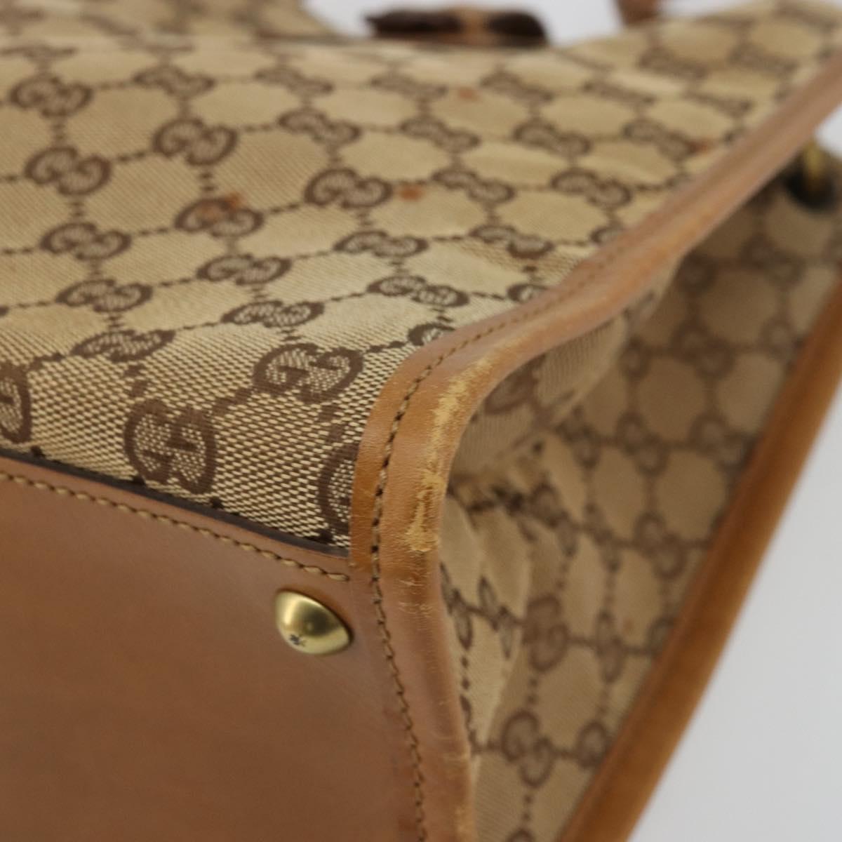 GUCCI GG Canvas Shoulder Bag Beige Gold 110292 Auth ep14036