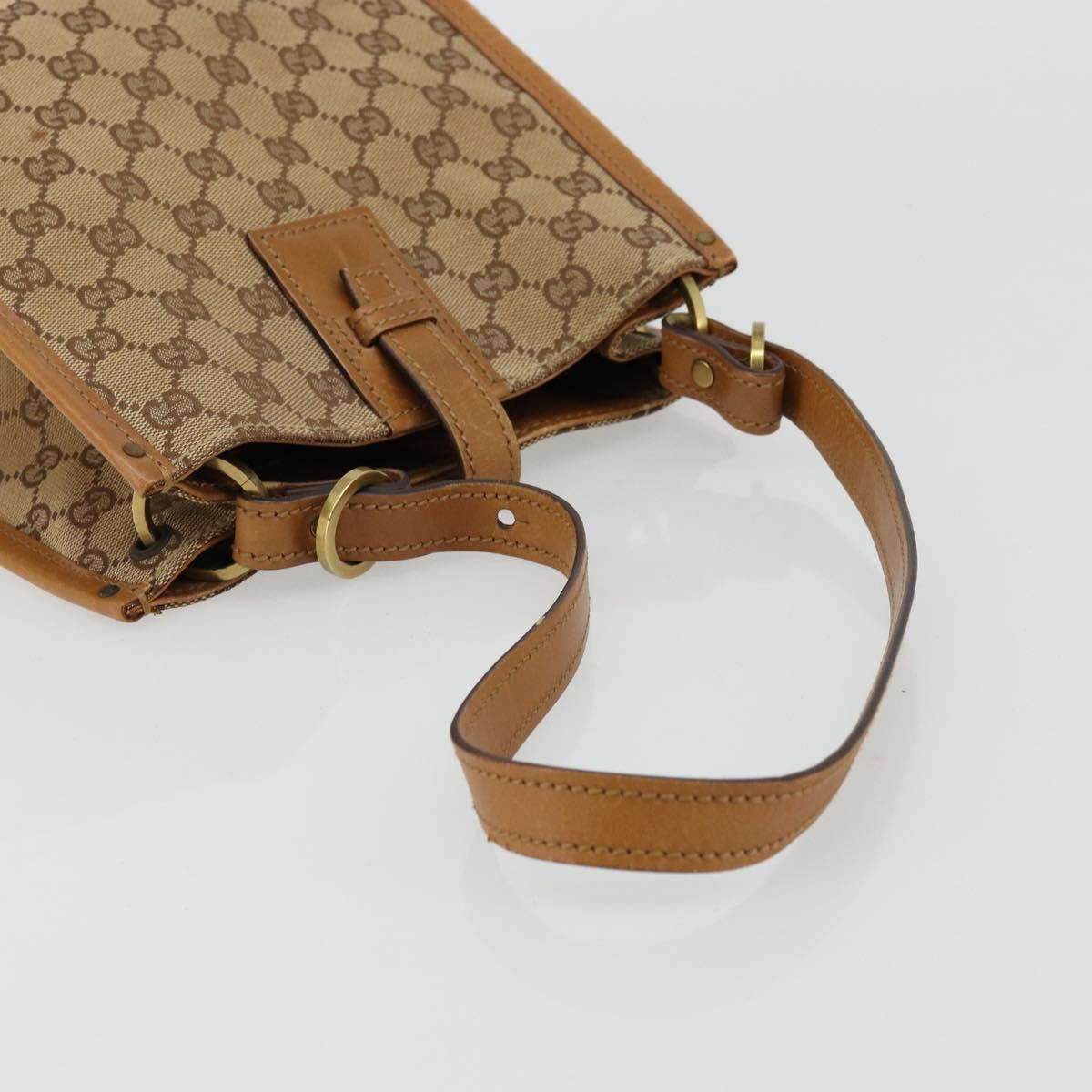 GUCCI GG Canvas Shoulder Bag Beige Gold 110292 Auth ep14036