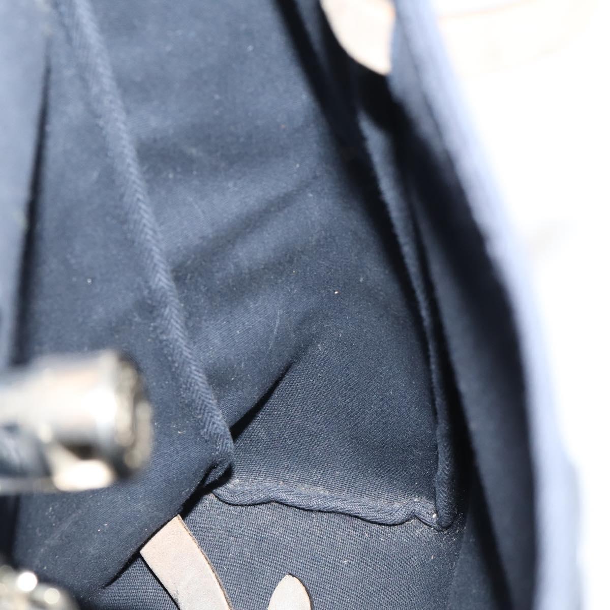 HERMES Her Line Herbag Ad Backpack Canvas Navy Silver Auth ep14037