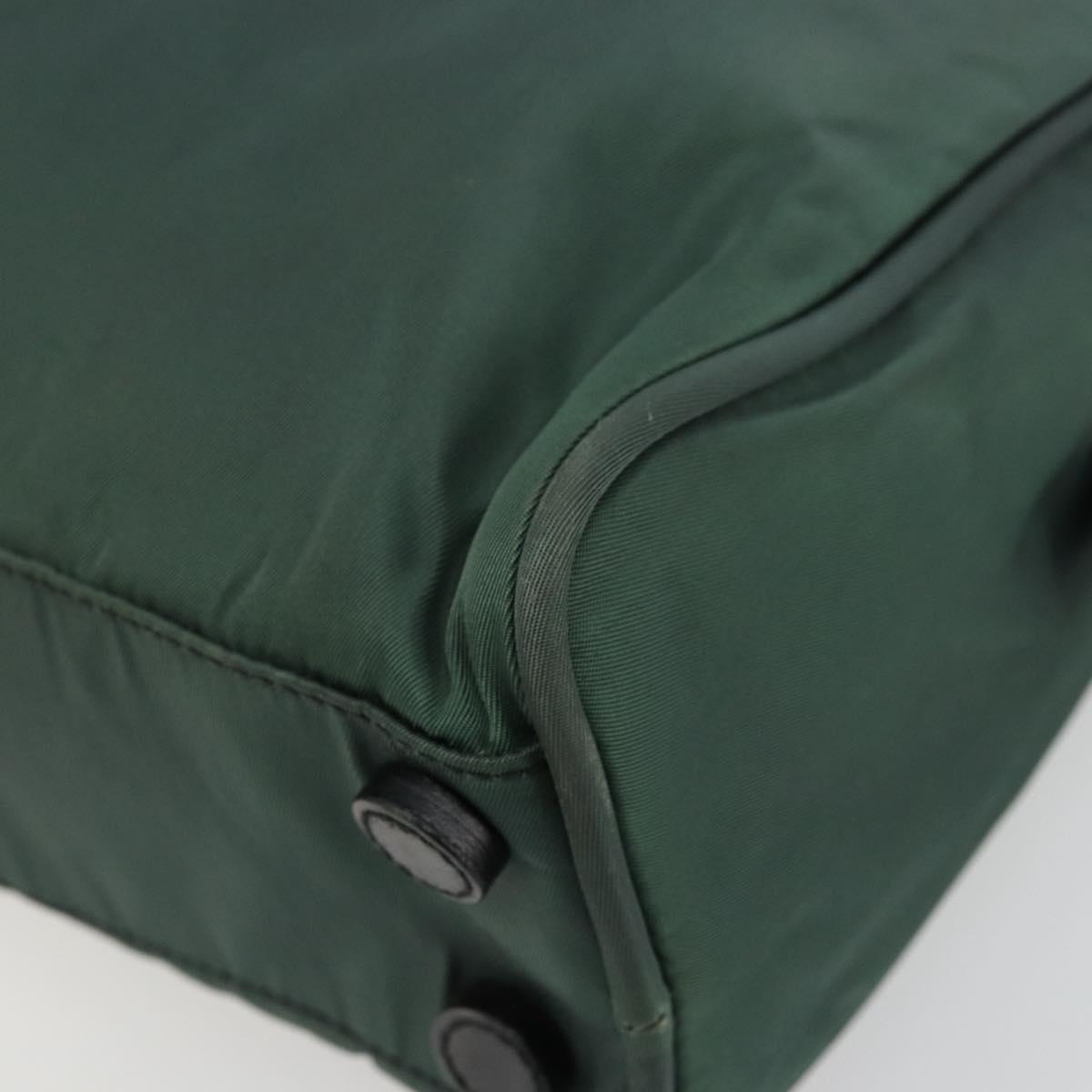 PRADA Tote Bag Nylon Green Silver Auth ep14041