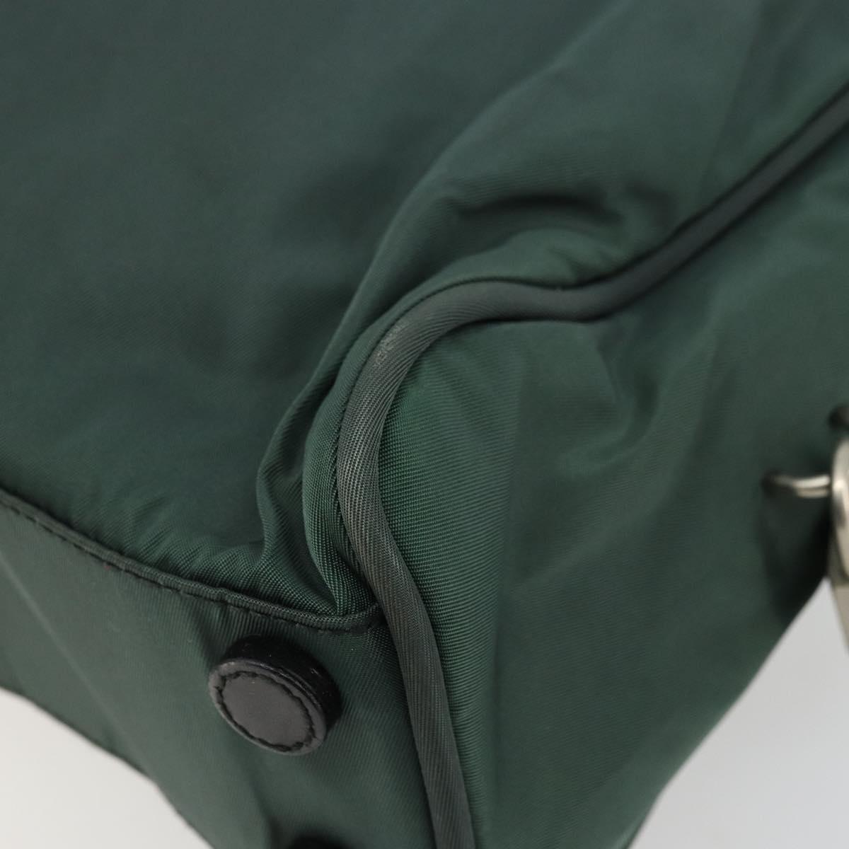 PRADA Tote Bag Nylon Green Silver Auth ep14041