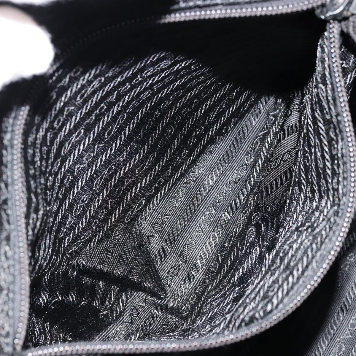 PRADA Tote Bag Nylon Green Silver Auth ep14041