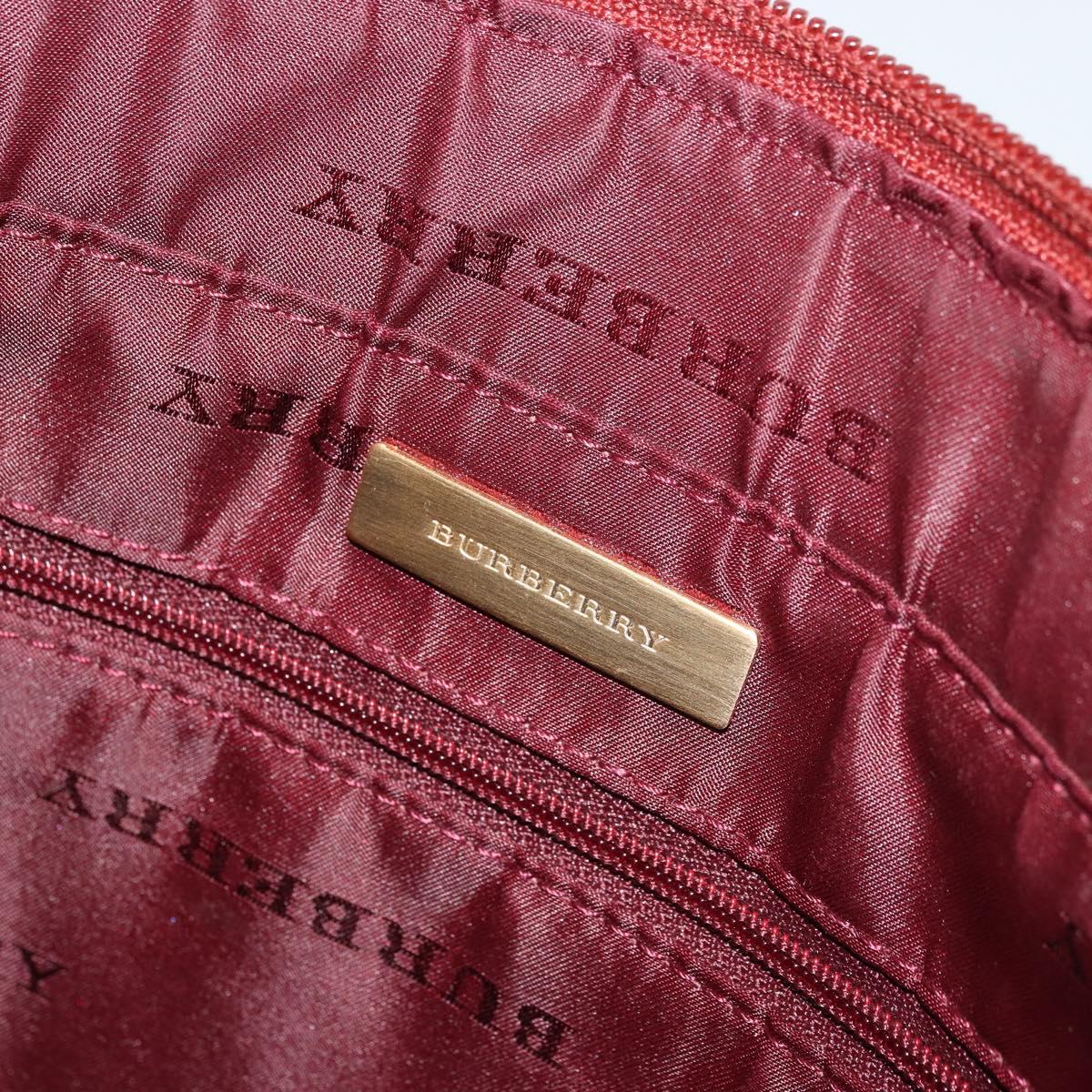 BURBERRY Nova Check Hand Bag Canvas Beige Gold Auth ep14042