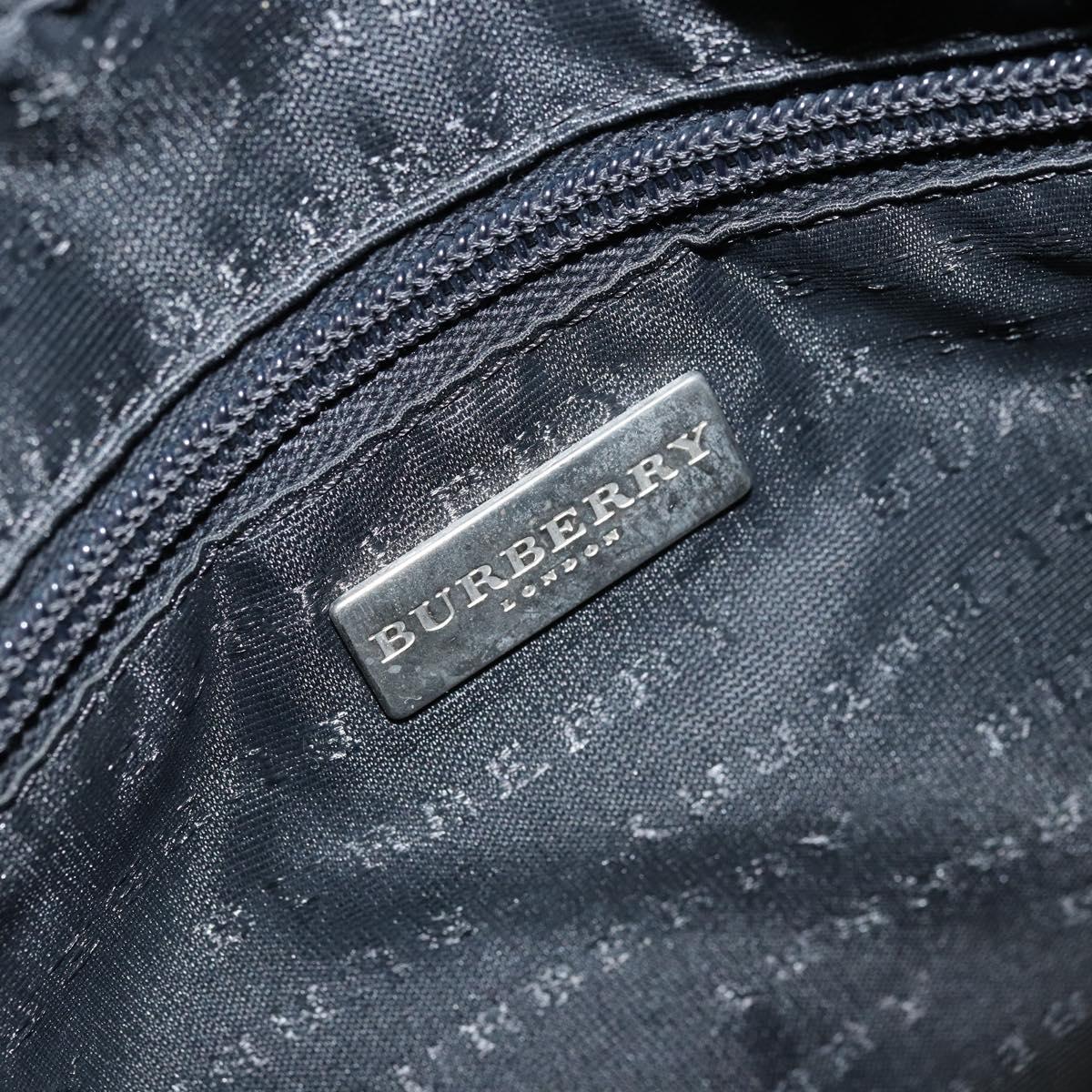 BURBERRY Nova Check Boston Bag PVC Beige Silver Auth ep14044