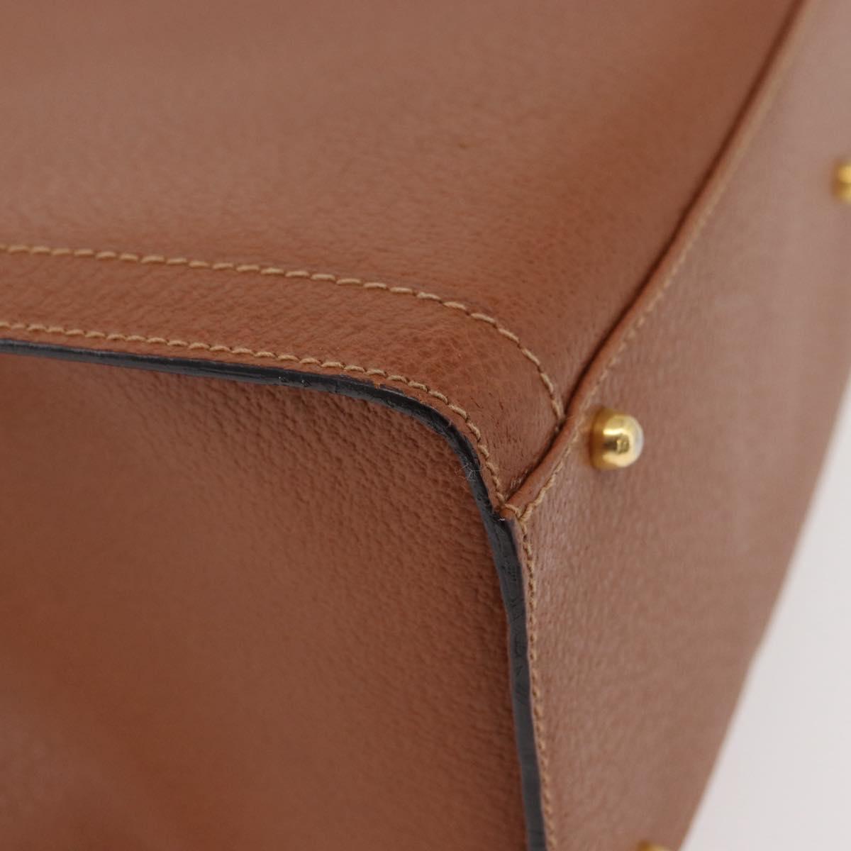 GUCCI Bamboo Hand Bag Leather Brown Gold 002 123 0260 Auth ep14063