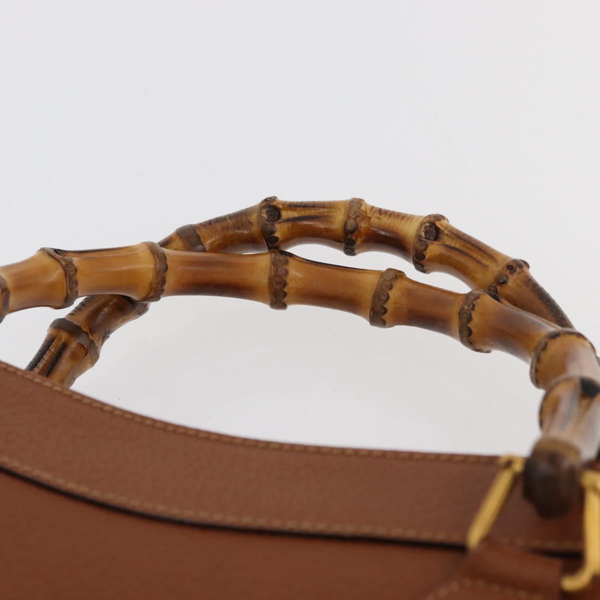 GUCCI Bamboo Hand Bag Leather Brown Gold 002 123 0260 Auth ep14063