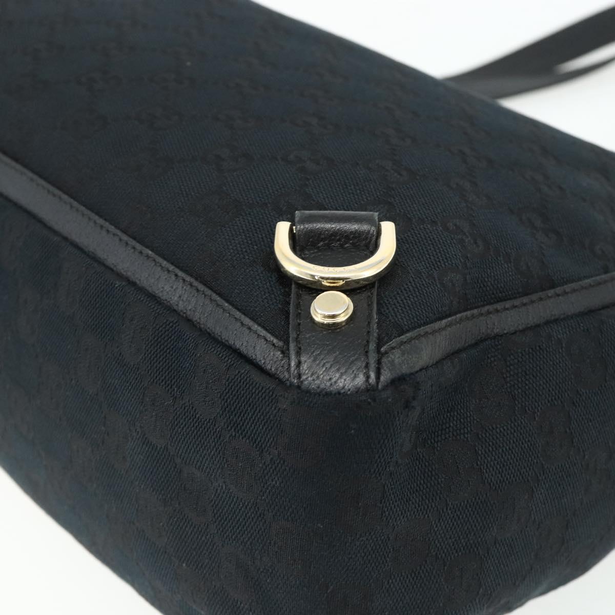 GUCCI GG Canvas Abbey Hand Bag Black Gold 141472 Auth ep14071