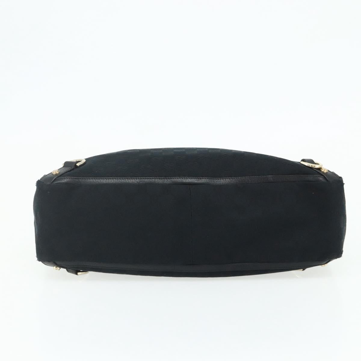 GUCCI GG Canvas Abbey Hand Bag Black Gold 141472 Auth ep14071