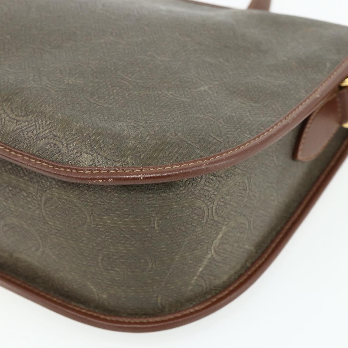 GUCCI Shoulder Bag Canvas Beige Gold Auth ep14080